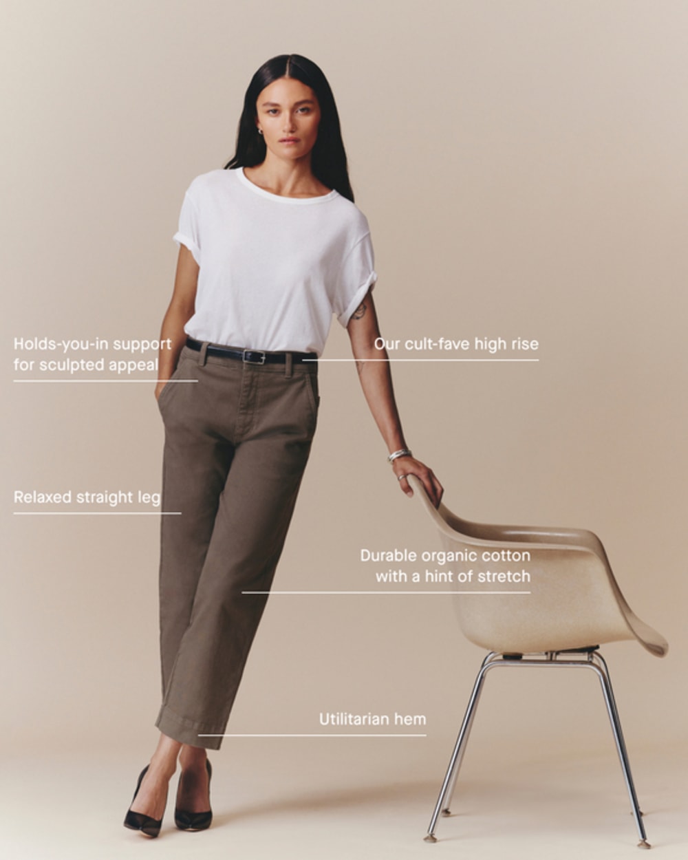 The Utility Straight-Leg Pant in Dark Forest — detail view