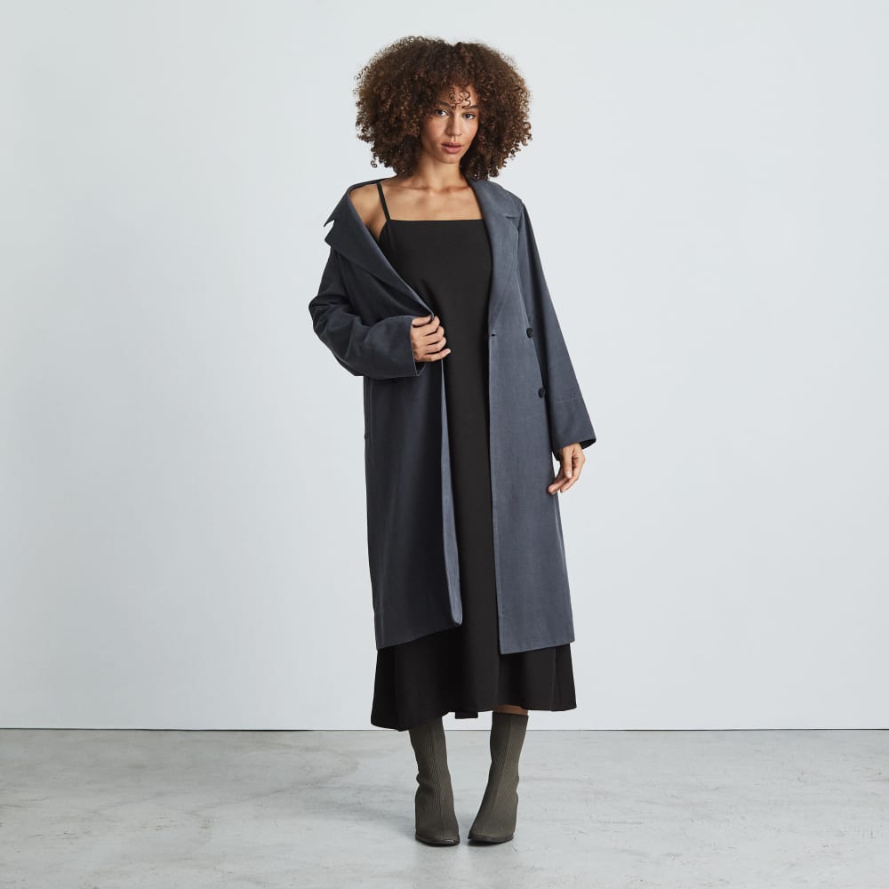 The Japanese GoWeave® Slip Dress in Black — detail view