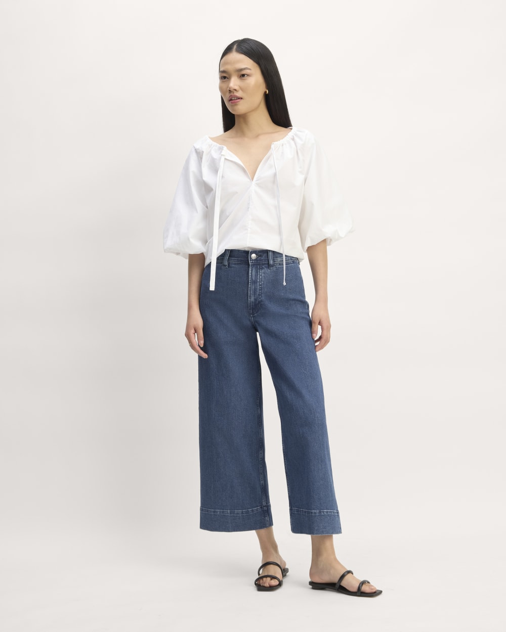 The Mariner Cropped Jean in Ocean Blue — front view