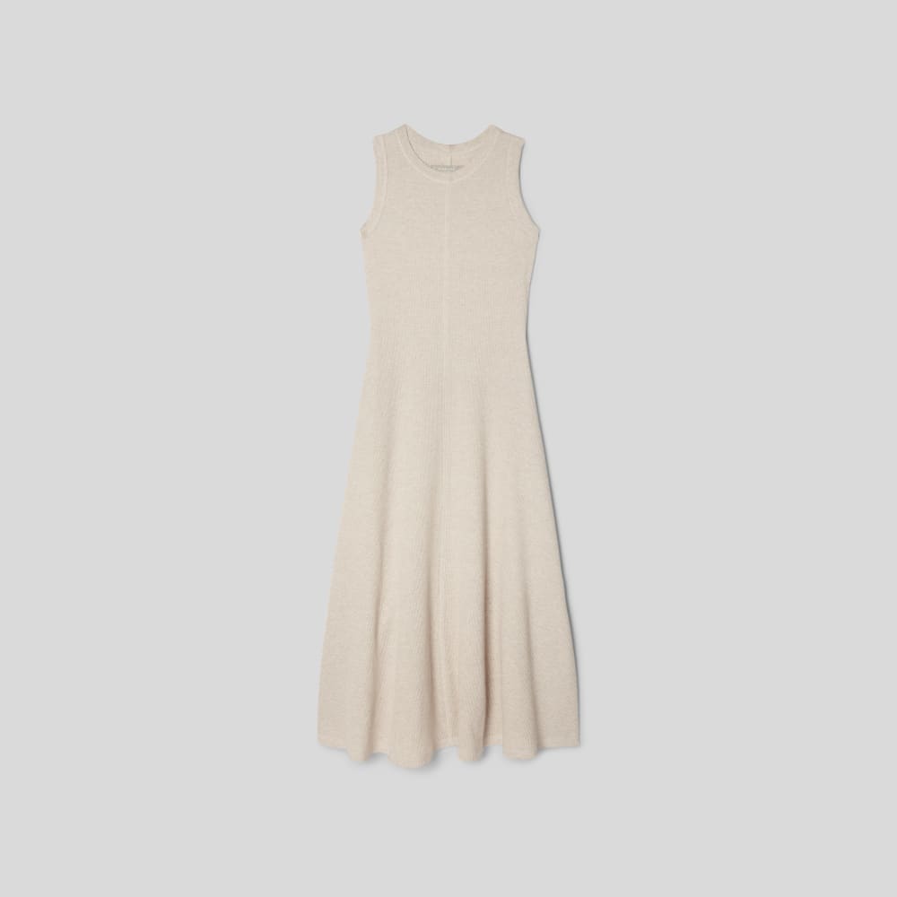 The Organic Cotton Waffle Tank Dress in Heathered Pelican — alternate view