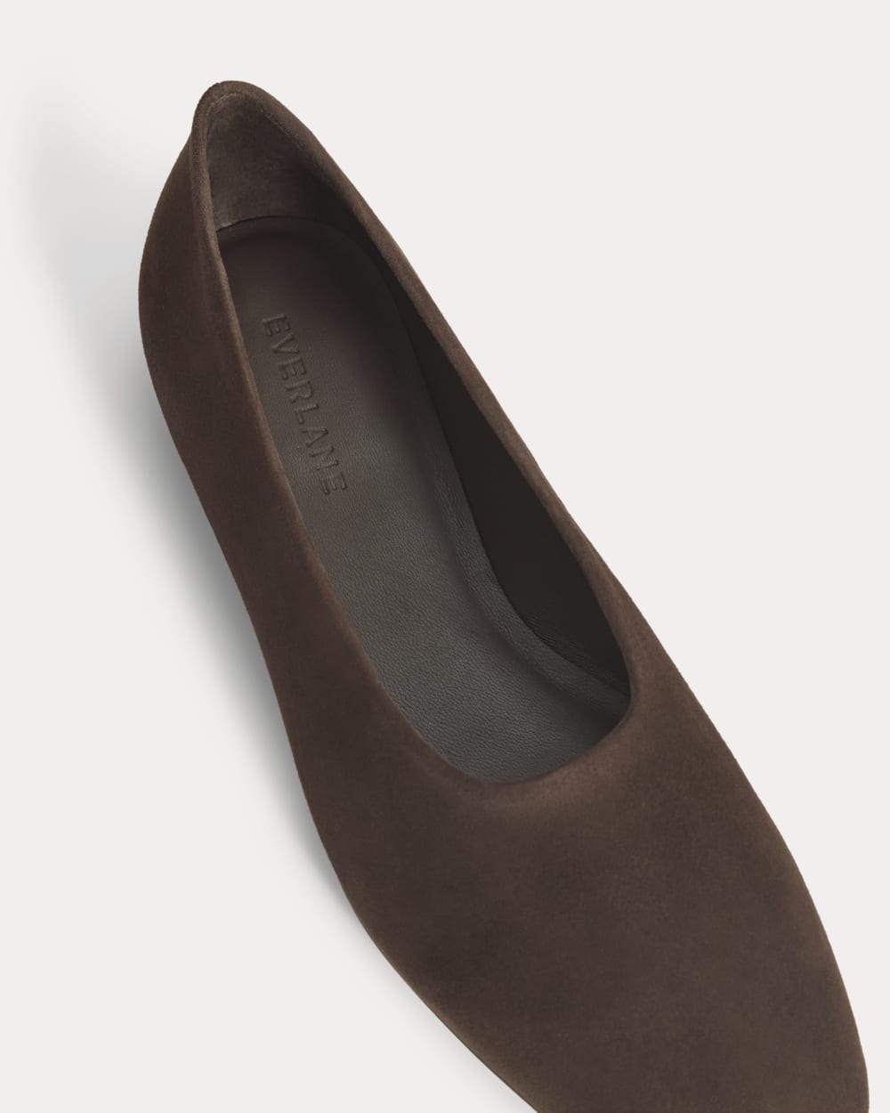 Gallery Square-Toe Flat in Deep Brown — detail view