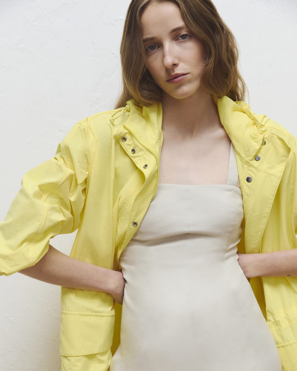 Seamed Mini Dress in Peyote — detail view