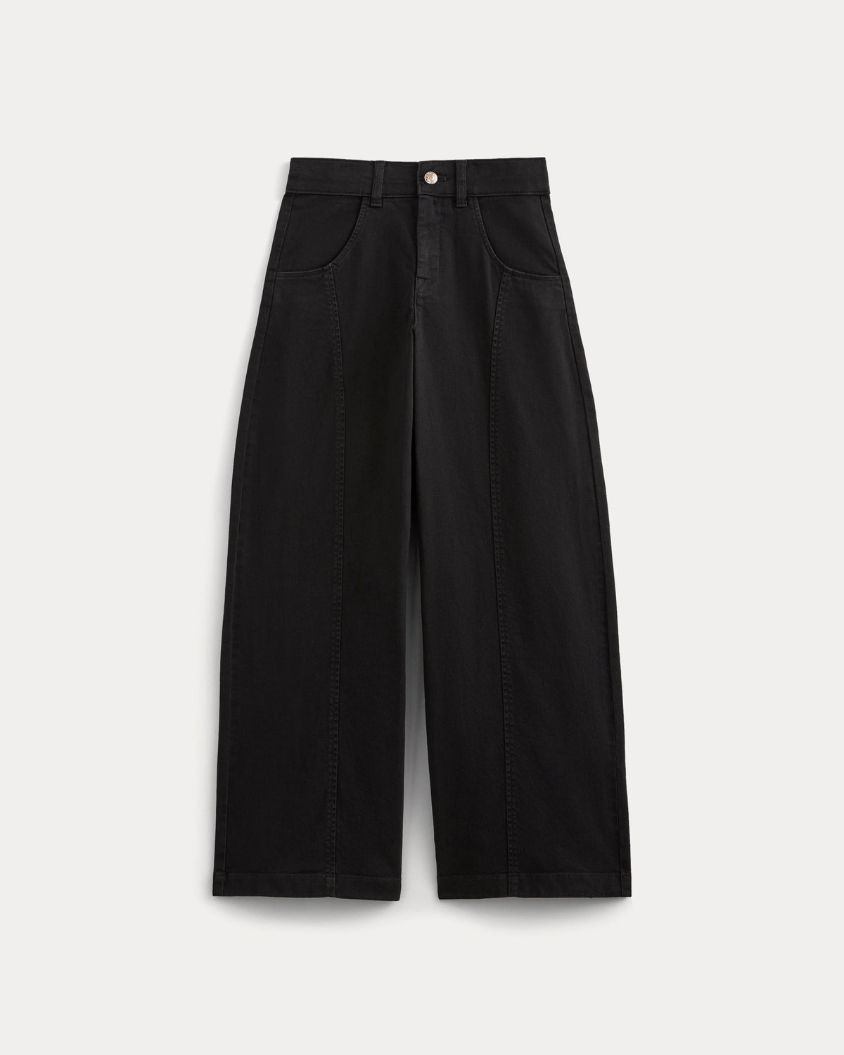 Utility Seamed Wide-Leg Pant in Black — alternate view