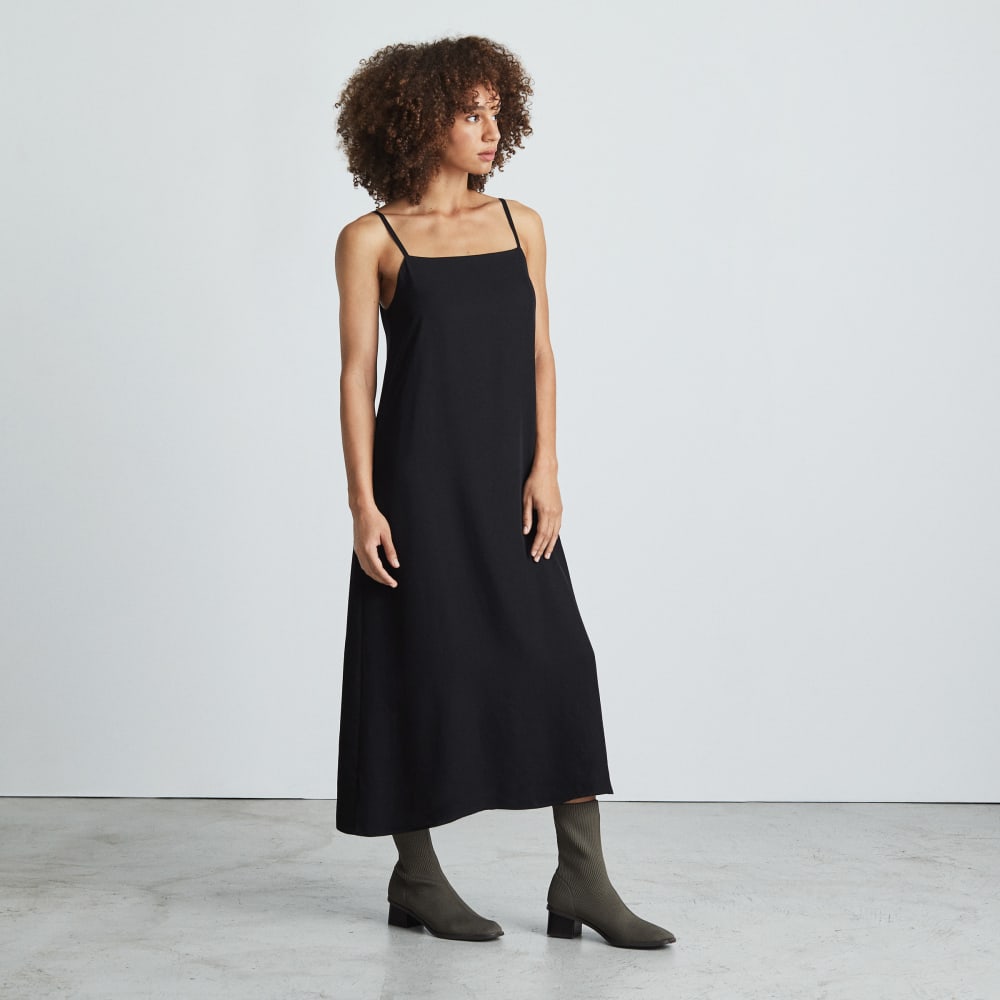 The Japanese GoWeave®  Slip Dress in Black — detail view