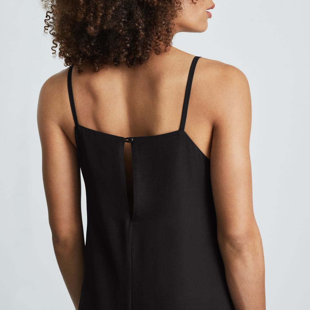 The Japanese GoWeave®  Slip Dress in Black — detail view