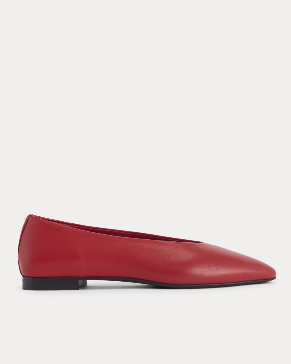 Made in Italy Almond-Toe Flat in Rosa Red — front view